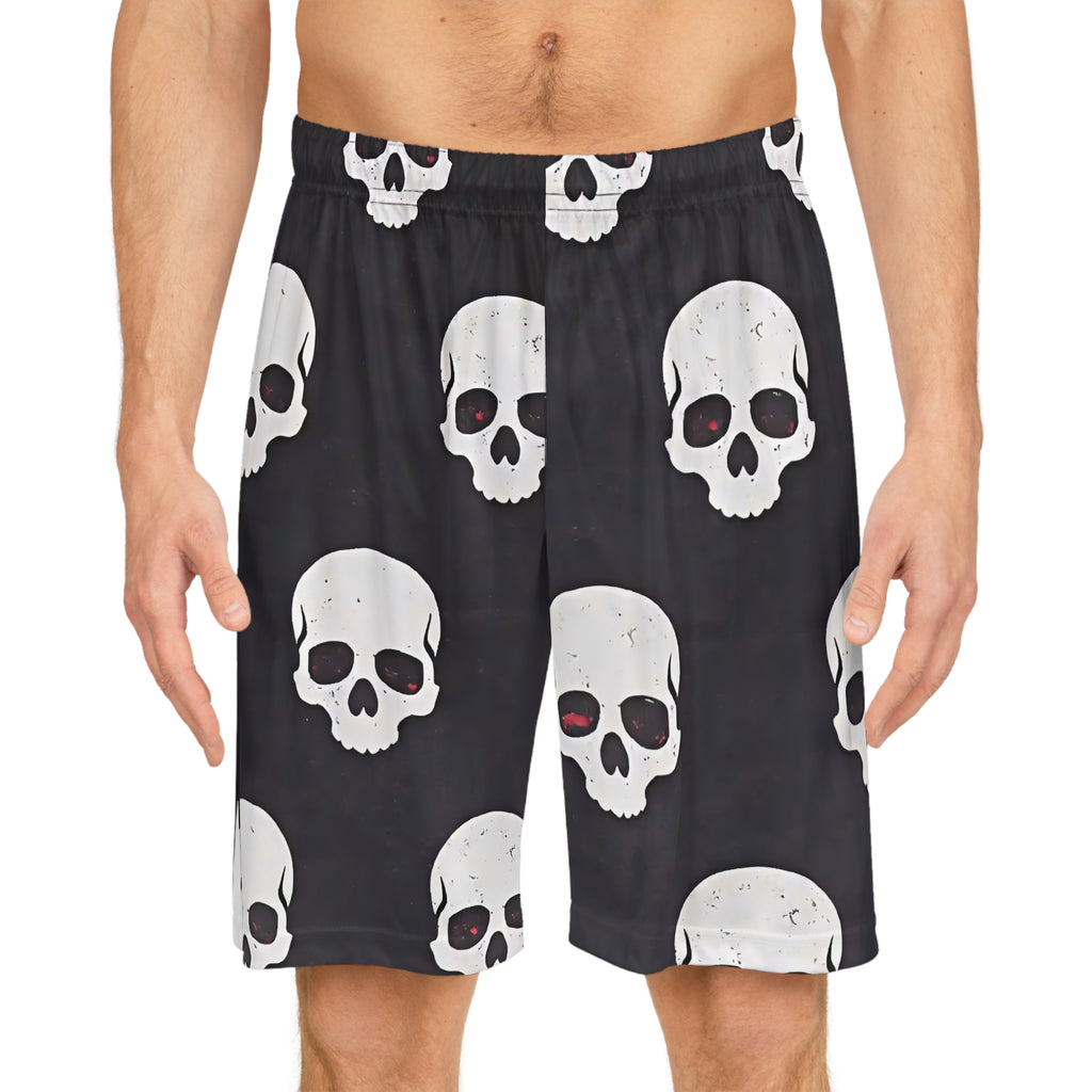 Skull Grid Basketball Shorts