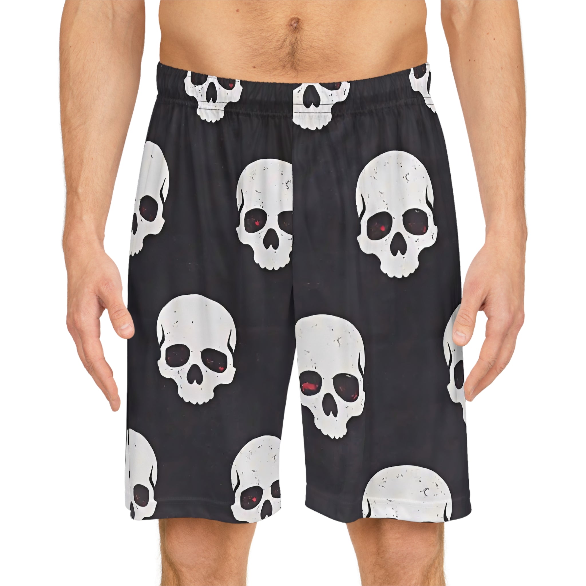 Skull Grid Basketball Shorts