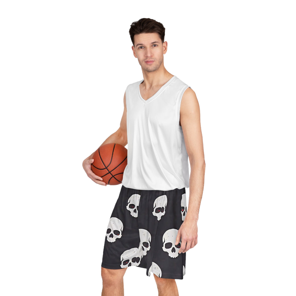 Skull Grid Basketball Shorts