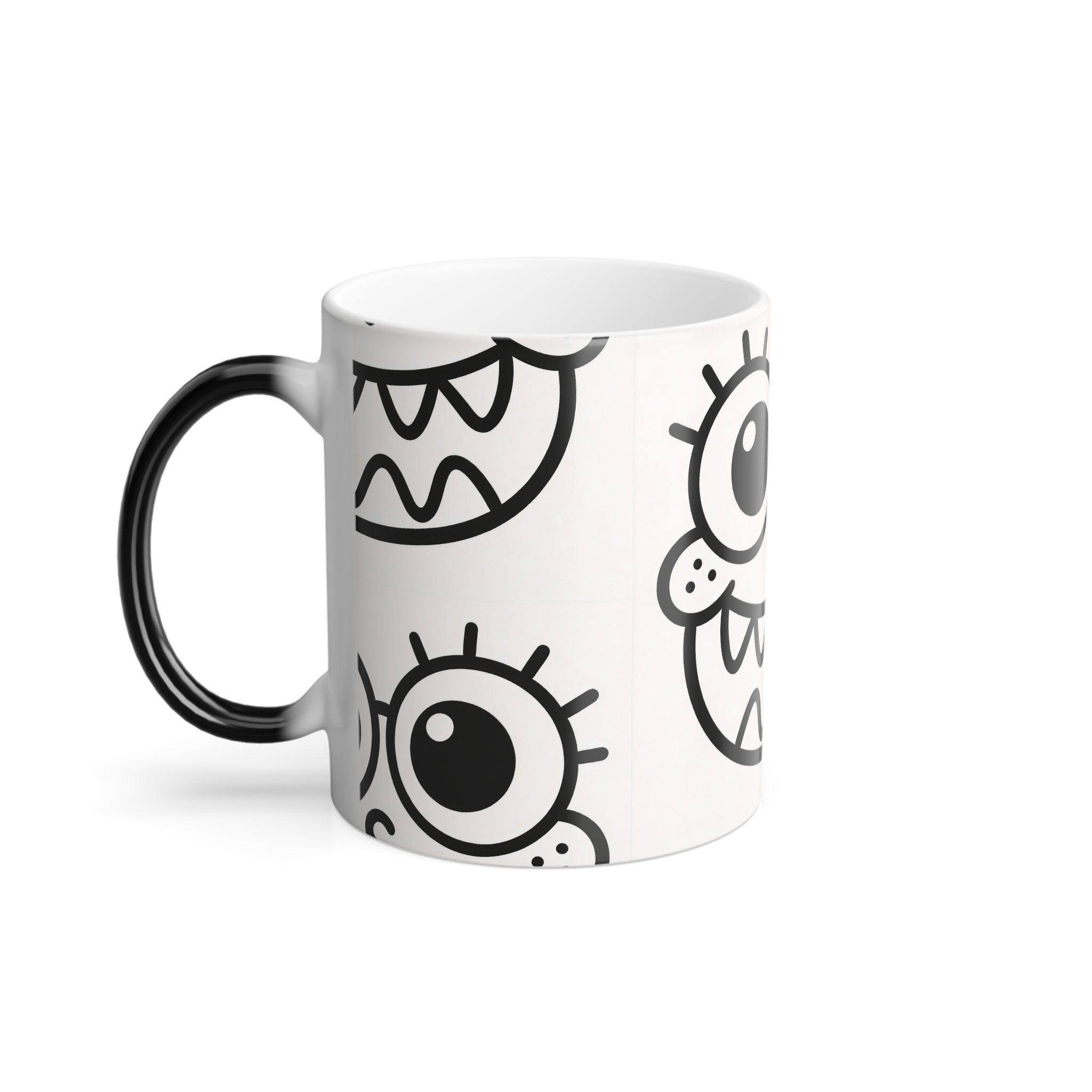 Color-Changing Mug — Playful Cartoon Monster Face, 11oz