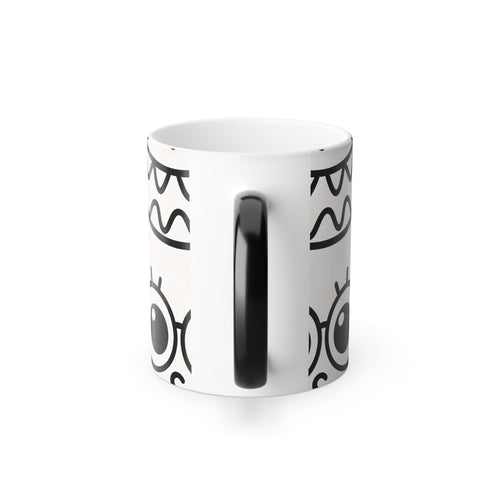 Color-Changing Mug — Playful Cartoon Monster Face, 11oz