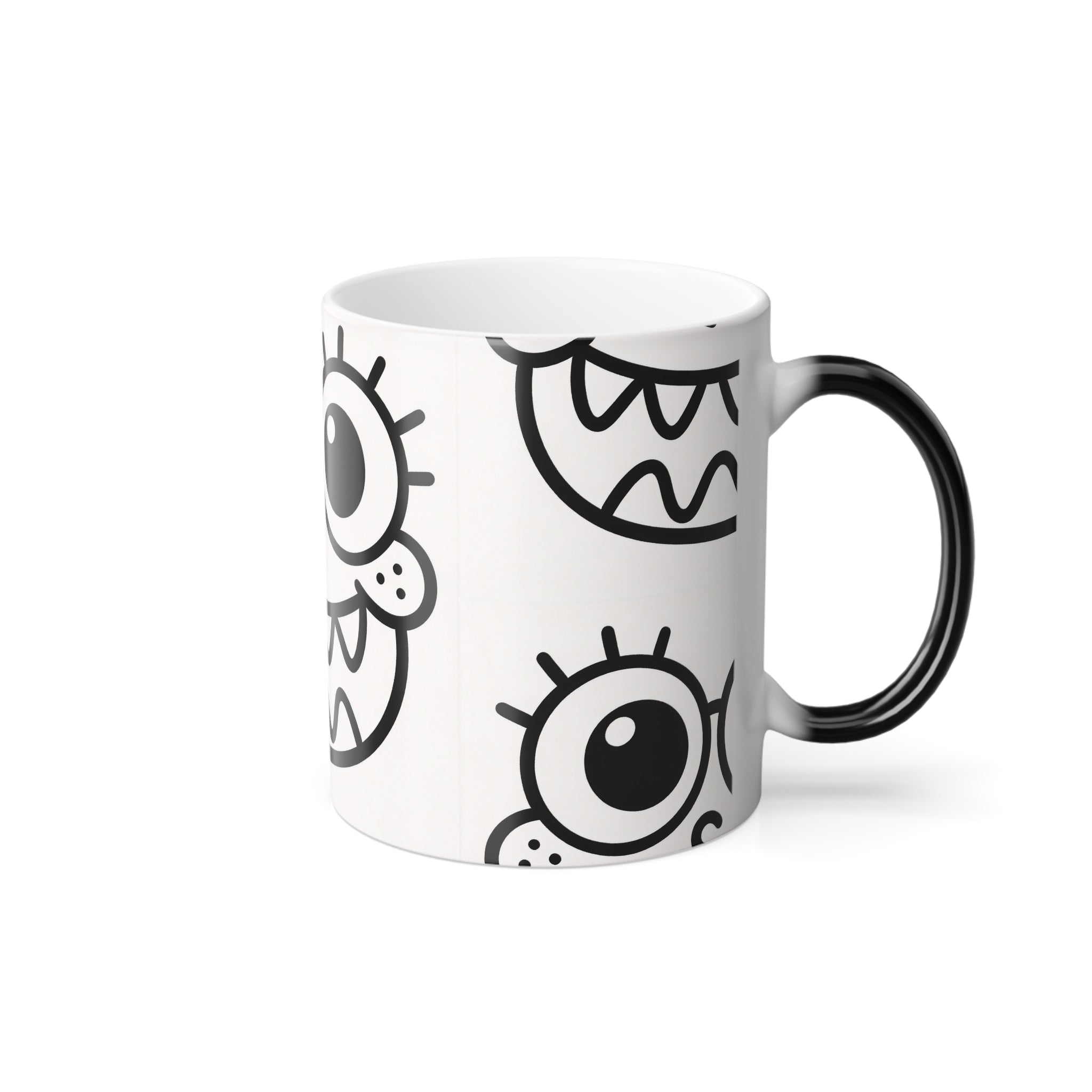 Color-Changing Mug — Playful Cartoon Monster Face, 11oz